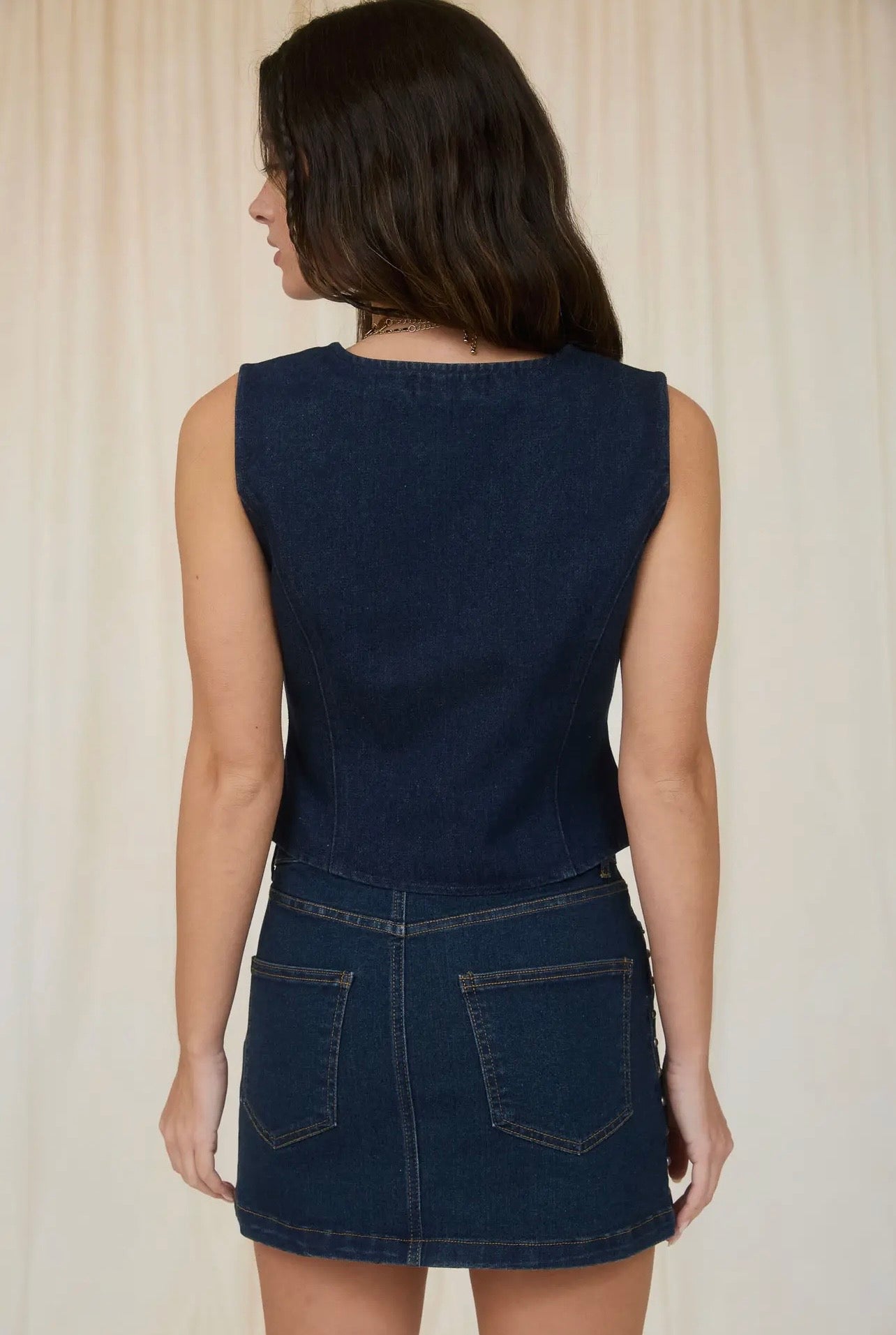 Stud denim vest