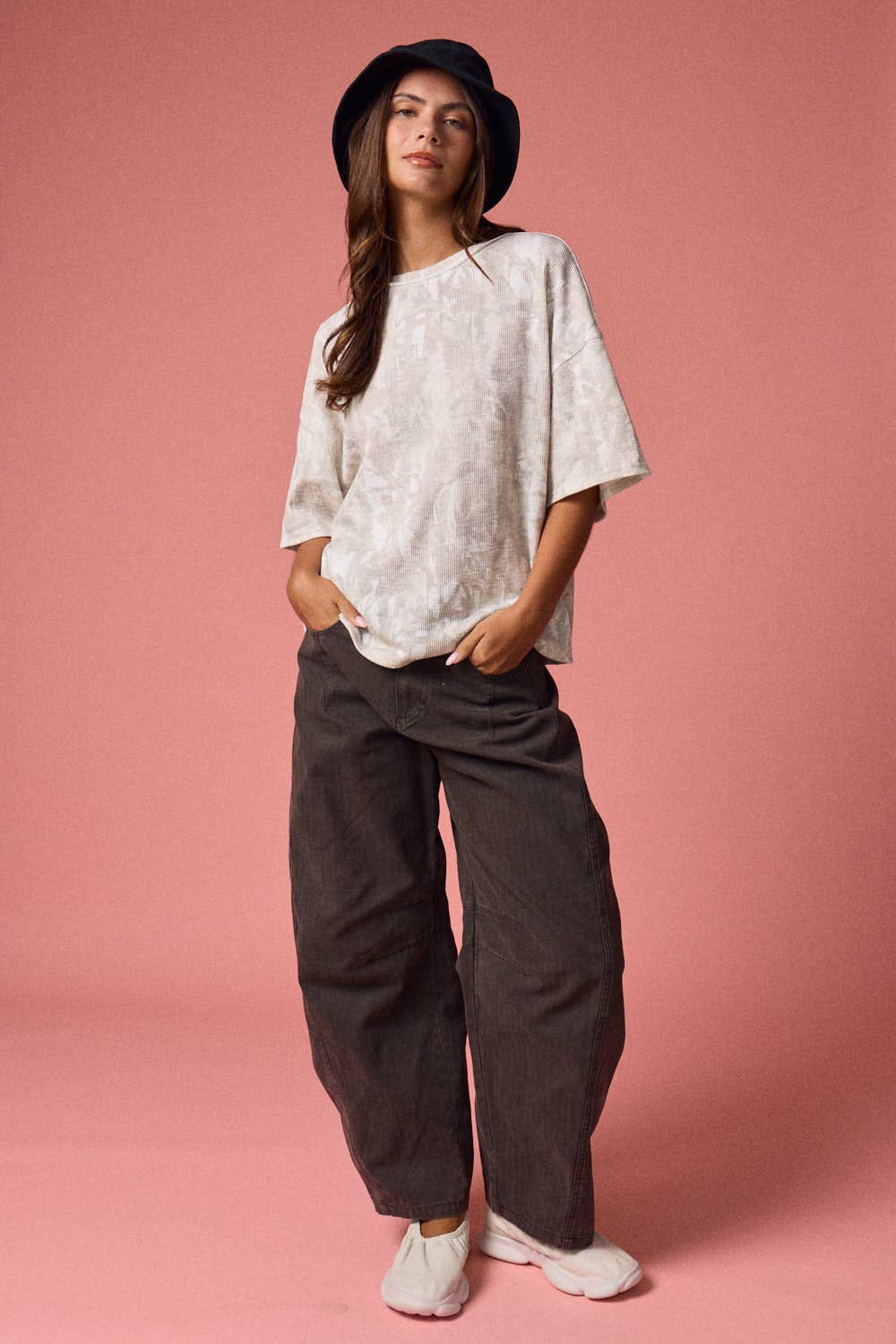 PT51002-NATURE CAMO RIBBED LOOSE FIT SHIRT