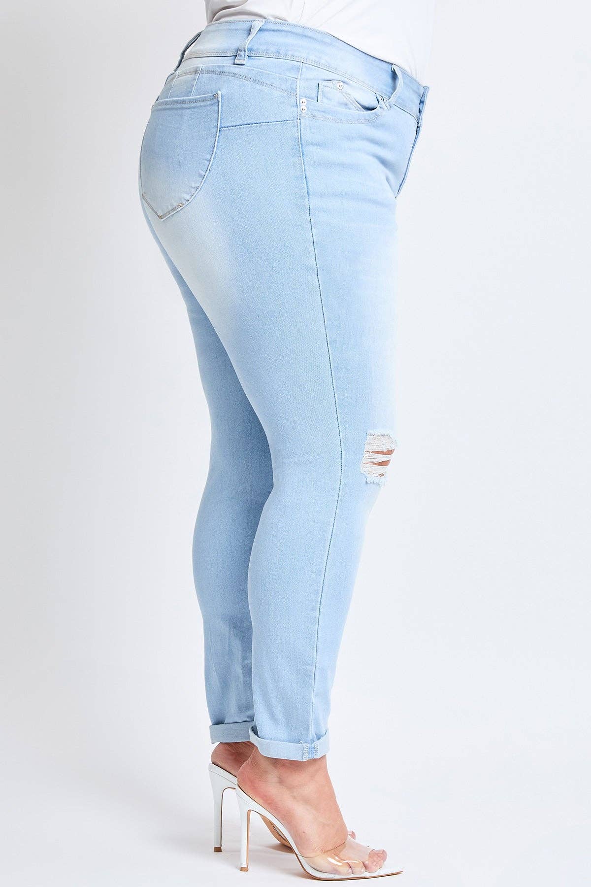 Plus WannaBettaButt Cuffed Ankle Jeans-EP953119
