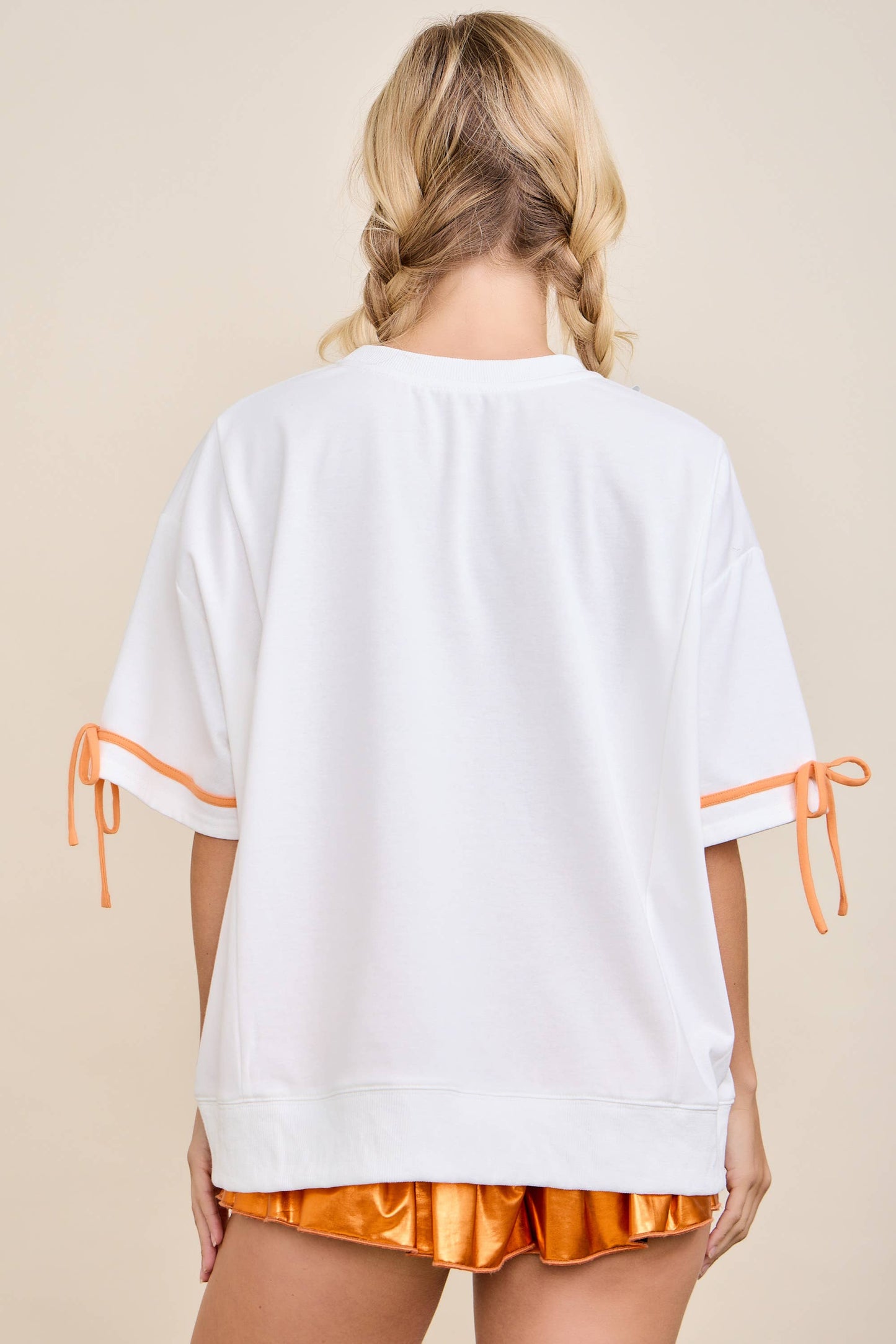 Main Strip - Game Day Patchwork Boxy Top – Ribbon Sleeve Western Style