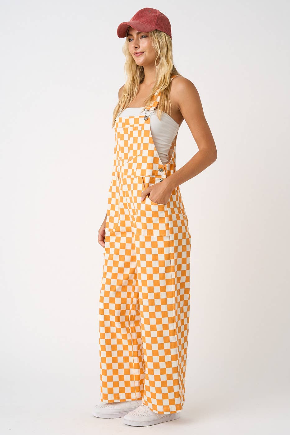 mittoshop - GAME DAY CHECKERED WIDE LEG BIB OVERALLS