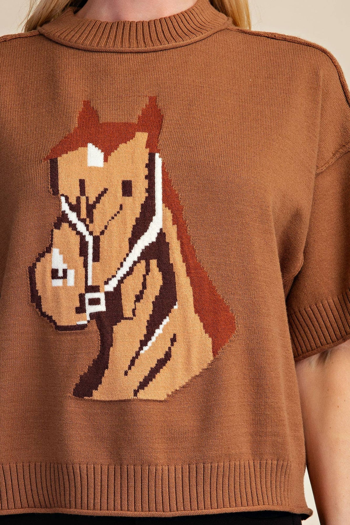 Glam - Western Horse Crew Neck Sweater