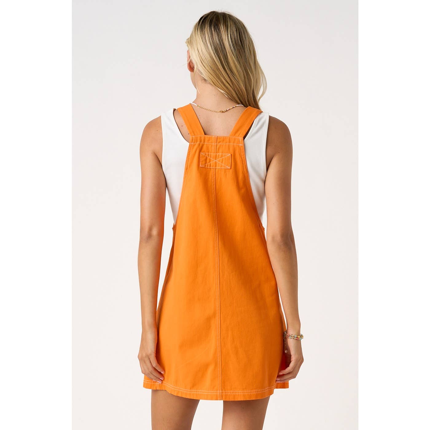 GAME DAY CONTRAST STITCH BIB OVERALL  DRESS