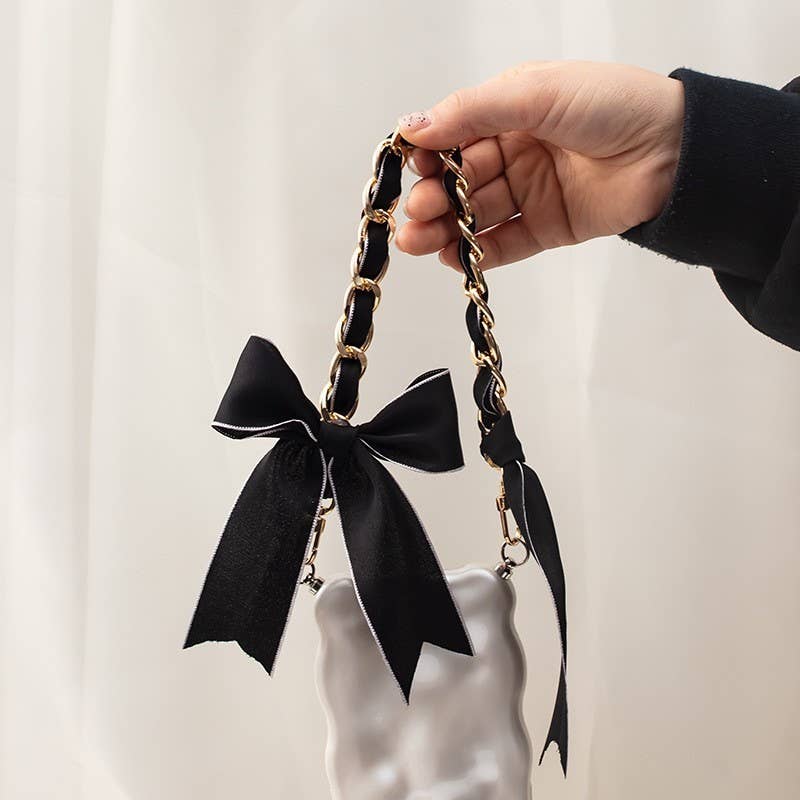 JOSSLYN by wall to wall - SILKY BOW PURSE BAG CHARM KEYCHAIN | 40KC147