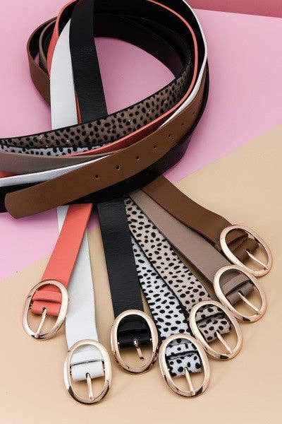 CLASSIC OVAL BUCKLE LEATHER BELT | 40BT609