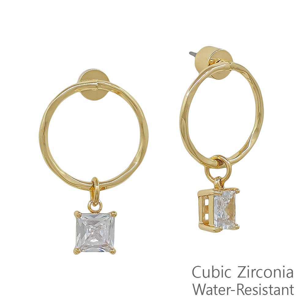 What's Hot - Water Resistant 1" Open Round Metal Stud Earring