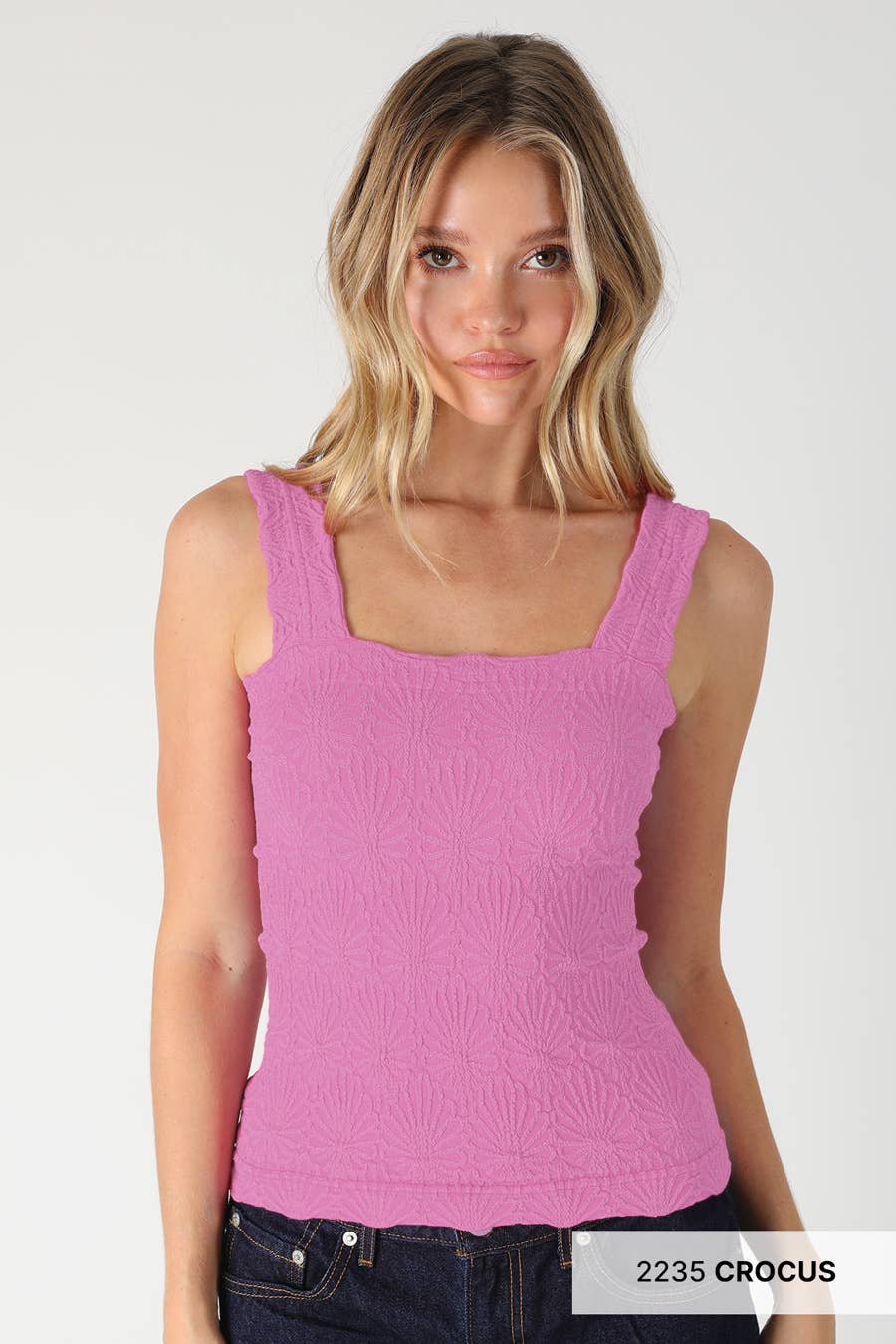 Lace textured tank