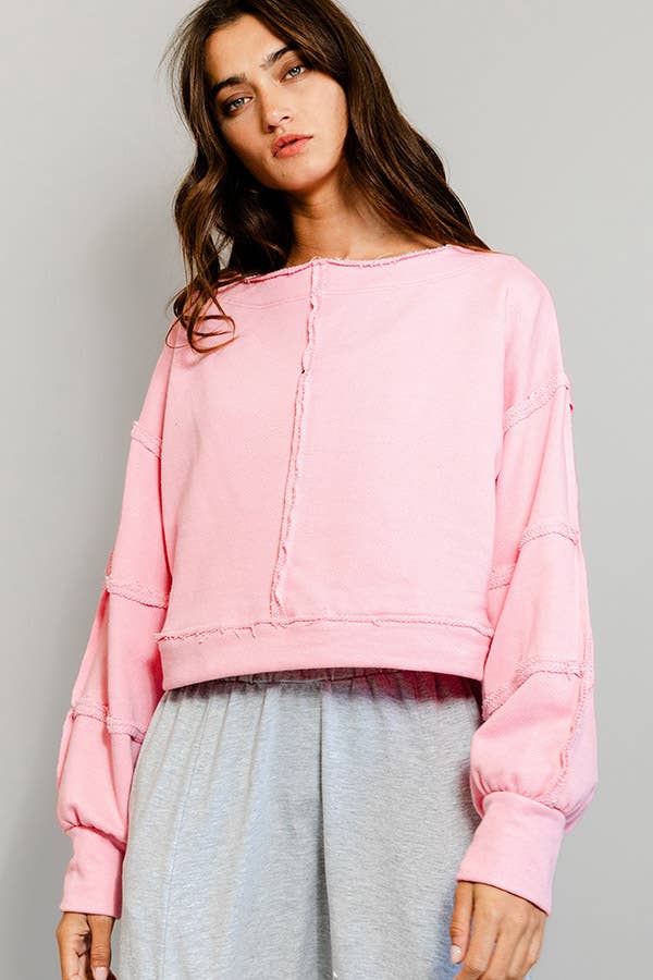 T2170 Solid Cropped Sweatshirt