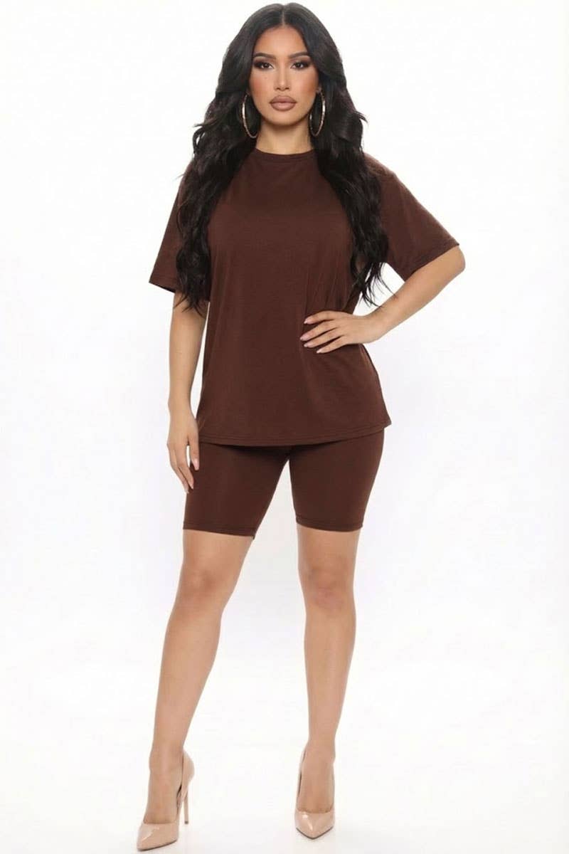Loose Fit Top & Bike Shorts Set