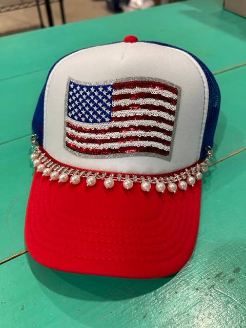 Sequin Flag Trucker