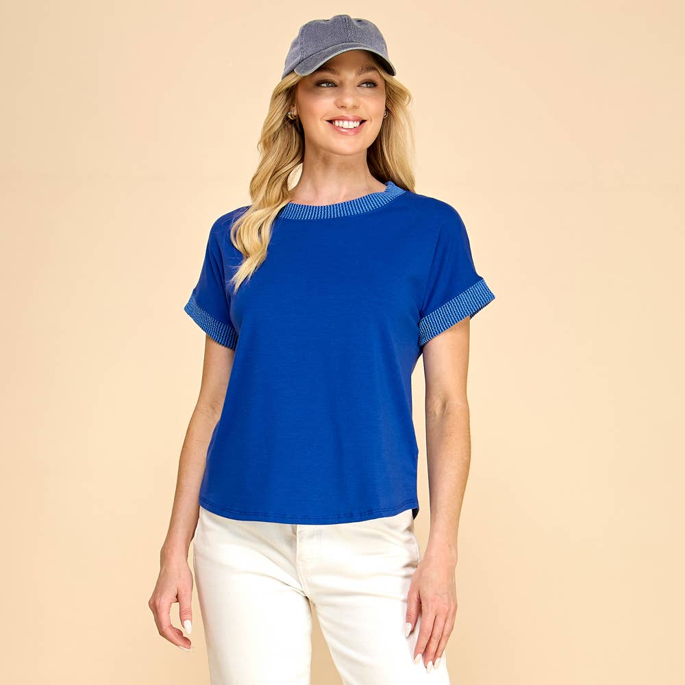 Les Amis - Rib Trim Top