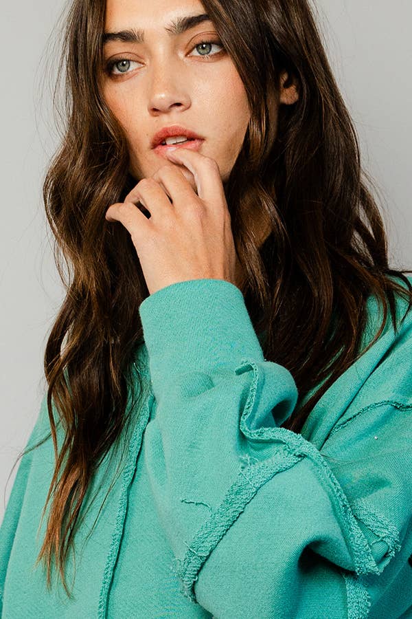 T2170 Solid Cropped Sweatshirt