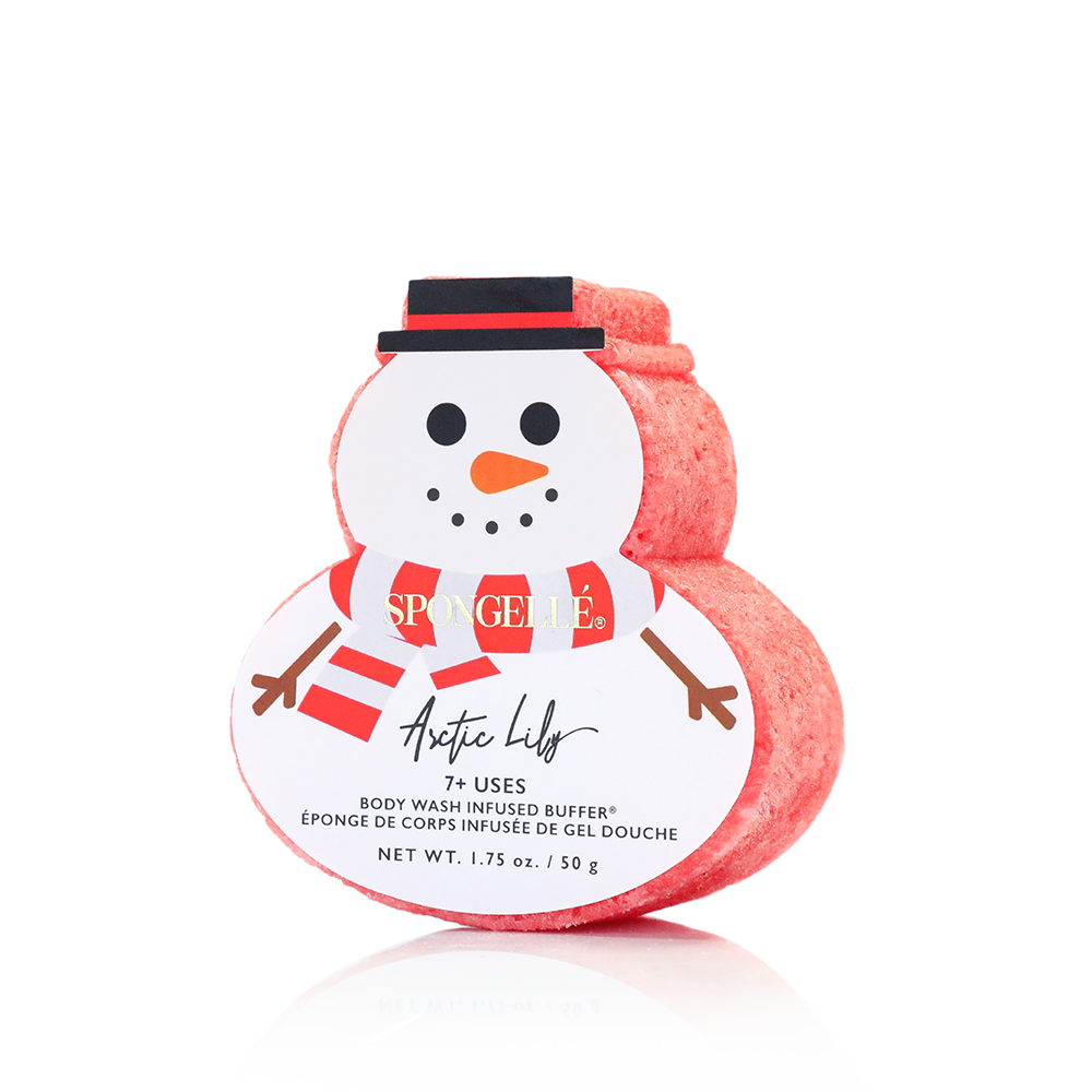 Spongellé  |  Bestsellers: Fall, Halloween, Christmas 2026 - Arctic Lily Snowman Holiday Buffer - Christmas Stocking Gift