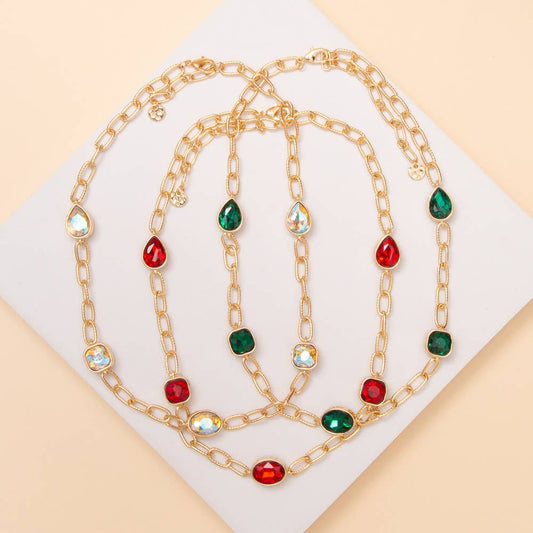 SP Sophia Collection - Rhinestone Chain Link Necklace