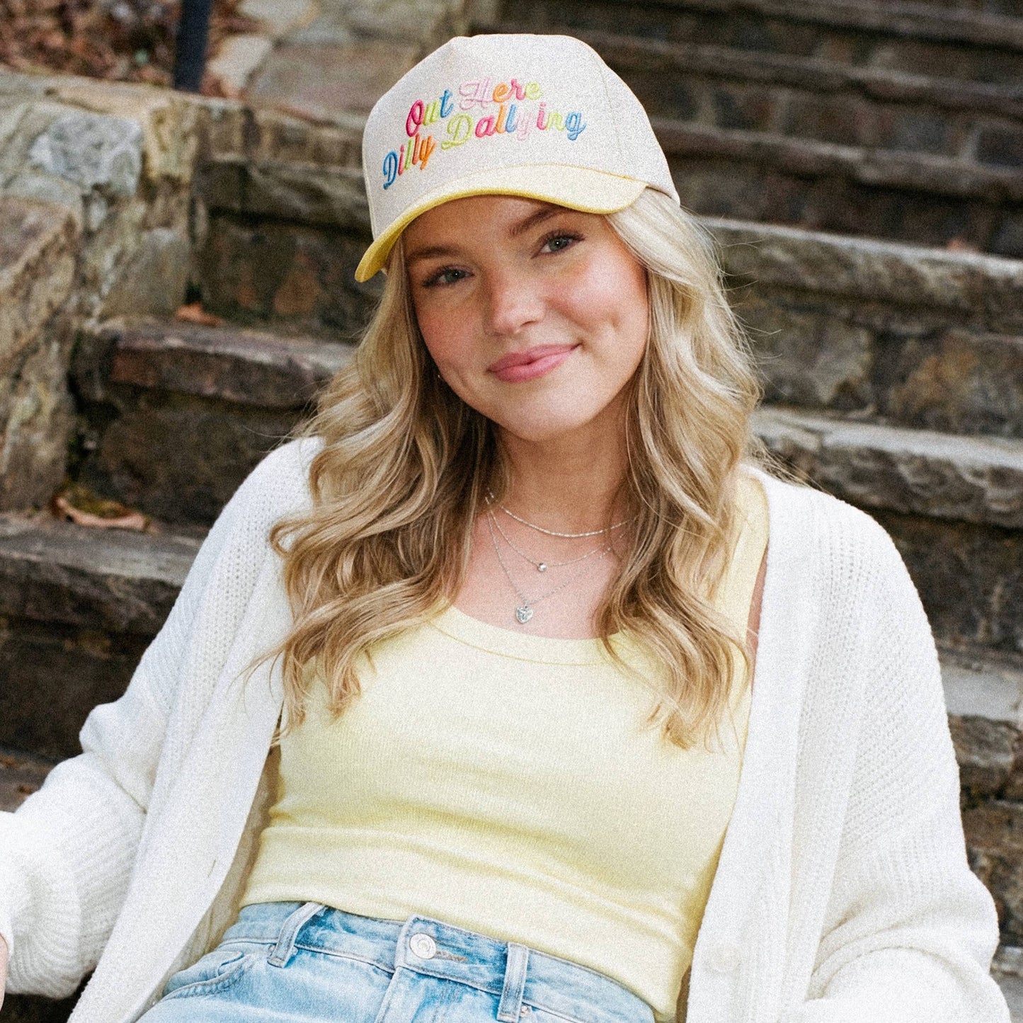 OUT HERE DILLY DALLYING  Trucker Hat