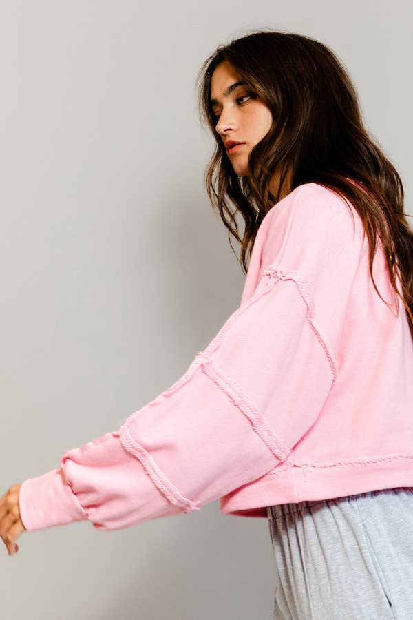 T2170 Solid Cropped Sweatshirt