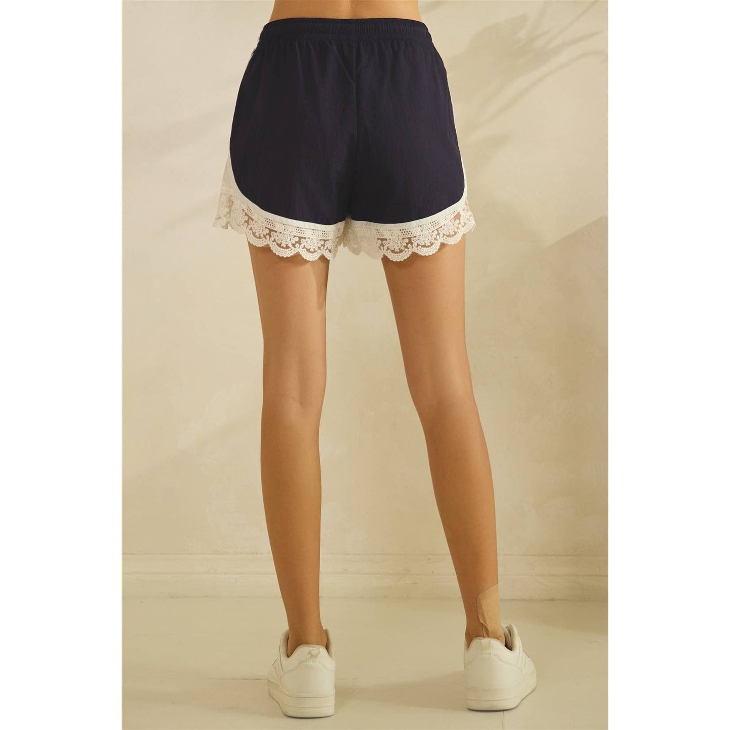 Veveret - Track Shorts with Lace Detail
