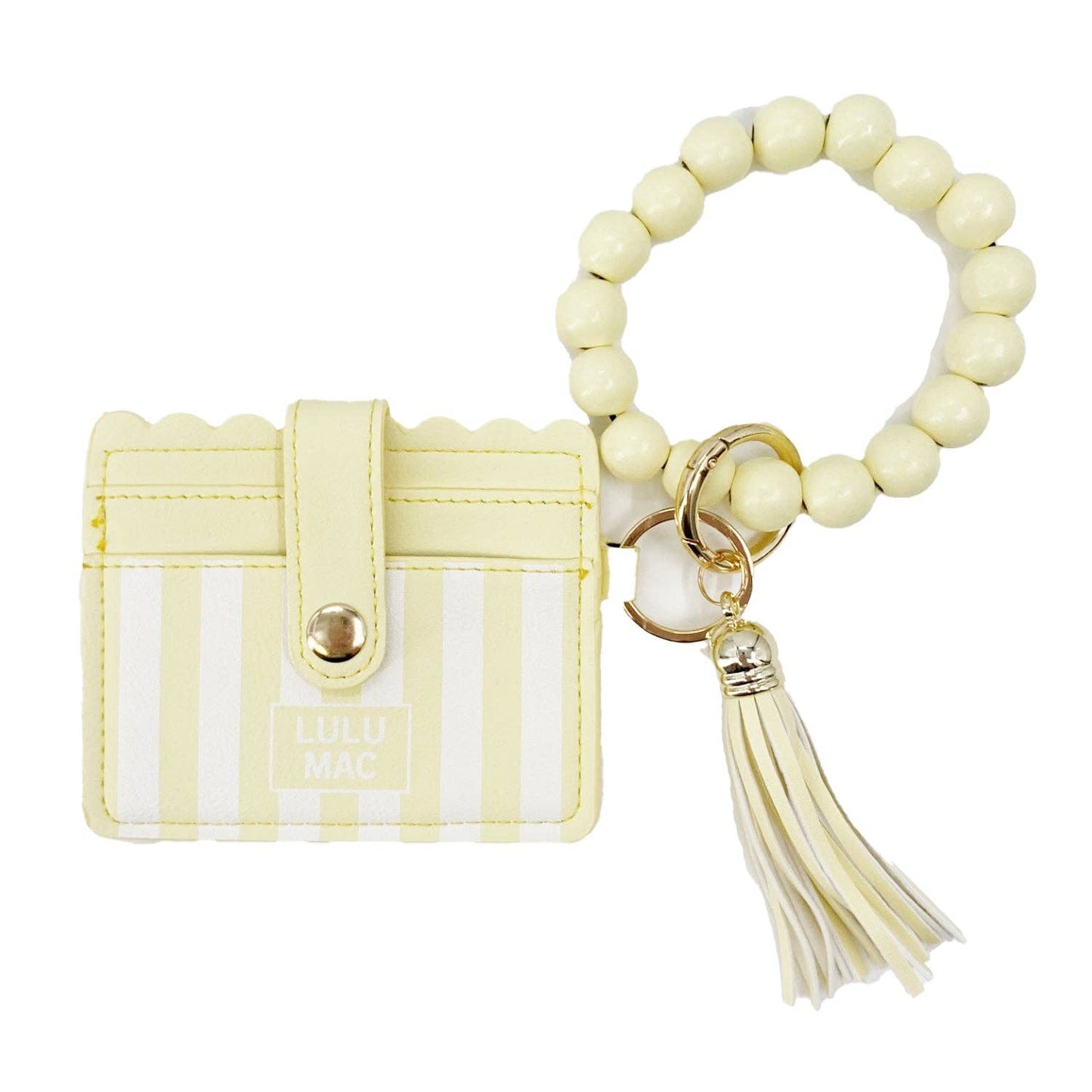 Girlie Girl Originals - LM-7311 Beaded Wristlet ID Wallet Yellow Stripe Darby