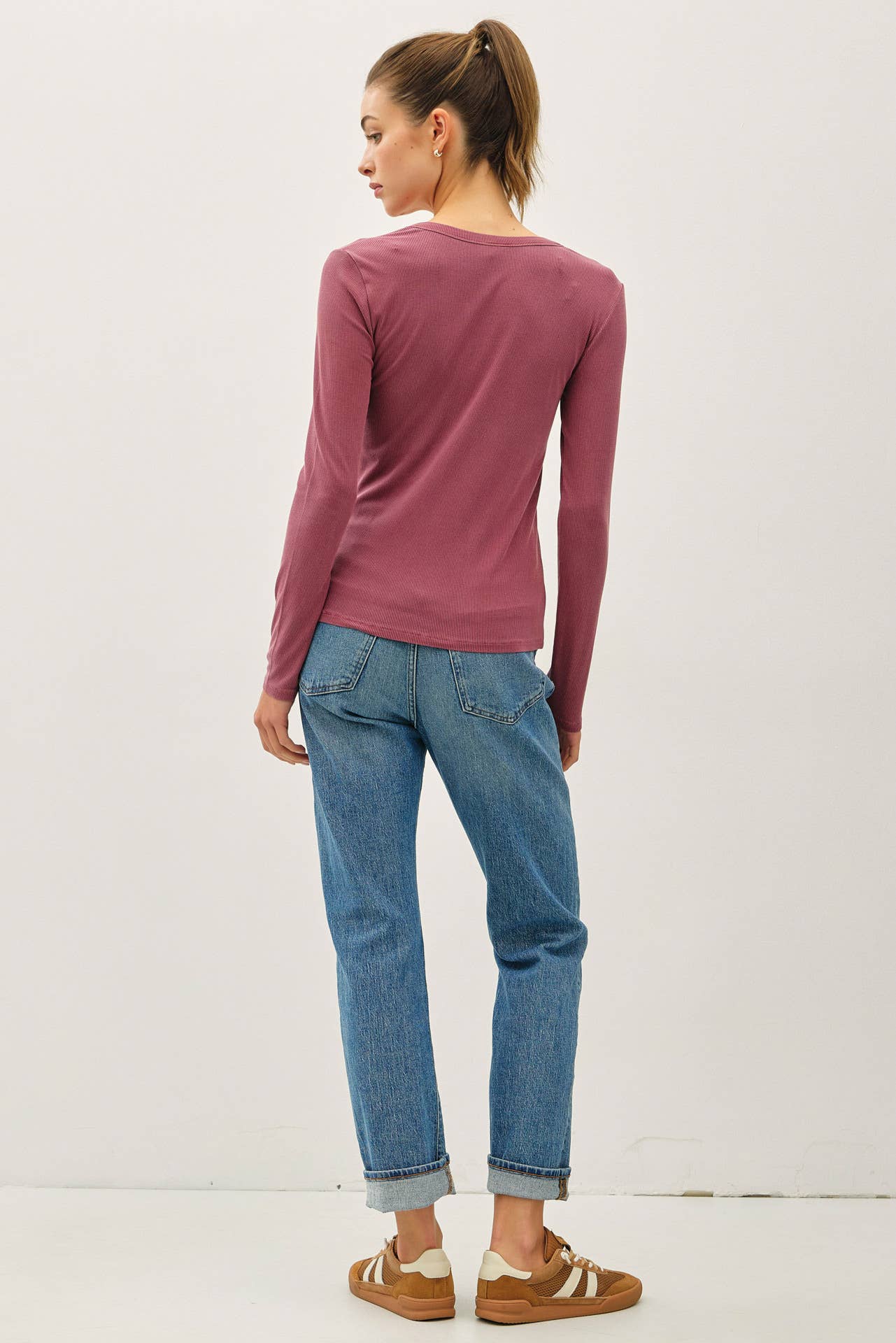 ULTRA SOFT BASIC SCOOP NECK LONG SLEEVE TEE