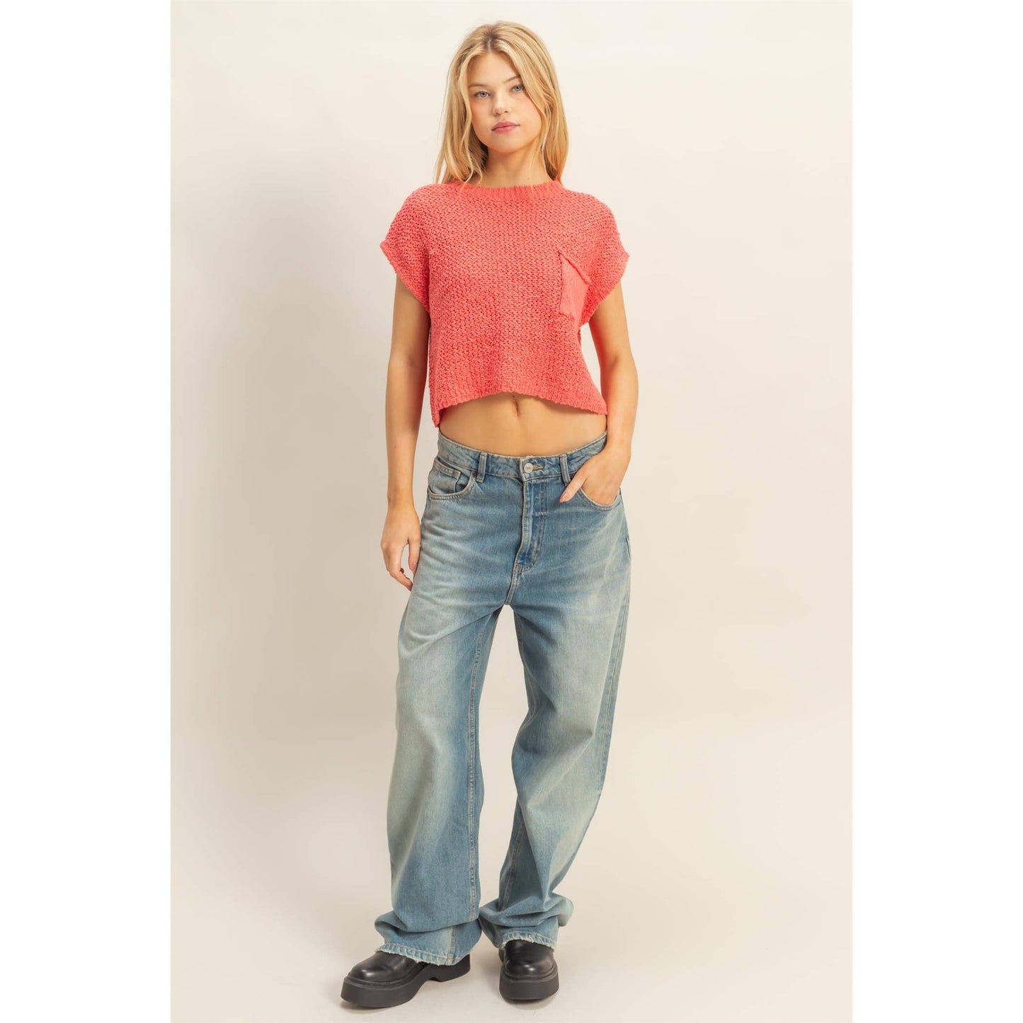 Pocket Detail Sweater Top