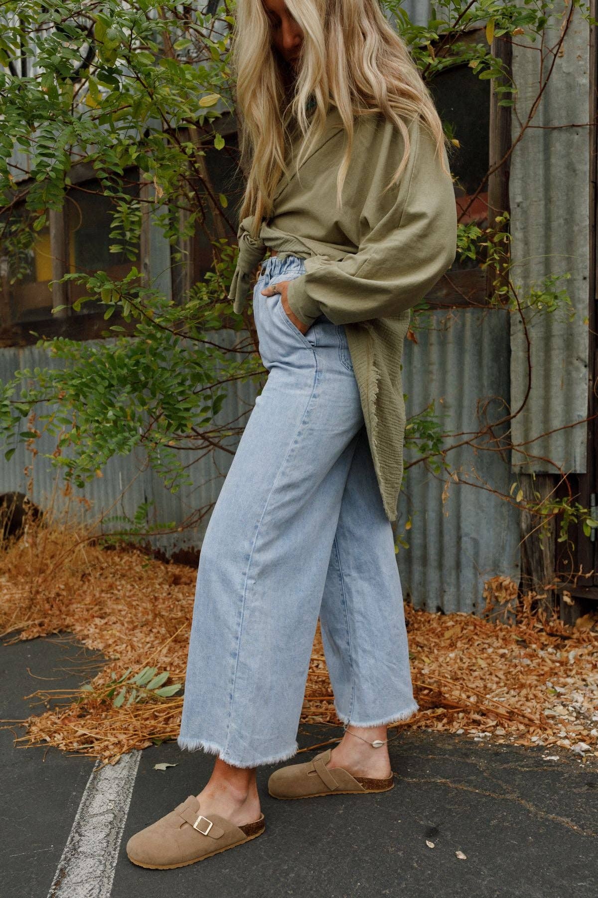 Three Bird Nest - Simply You Wide Leg Jeans - Light Wash