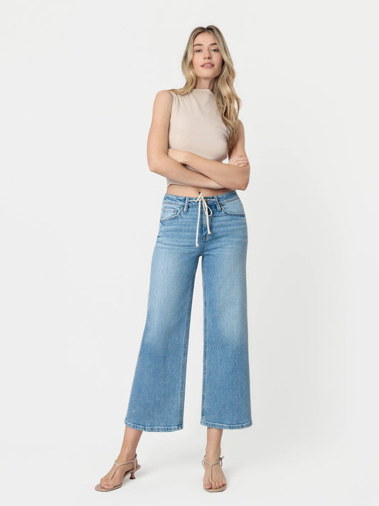DRAWSTRING CROP WIDE LEG