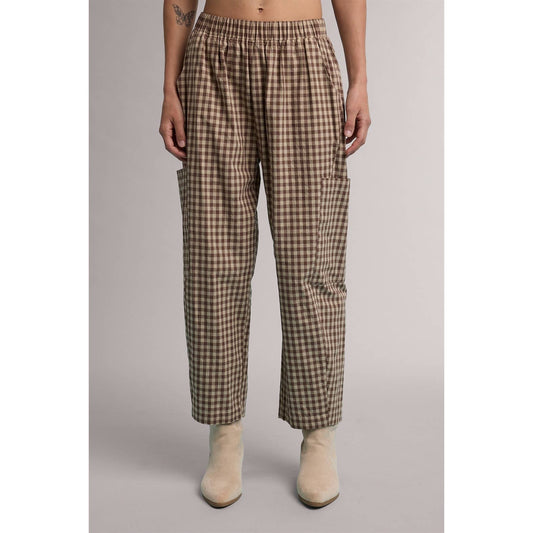 PLAID PATCH POCKET PANTS
