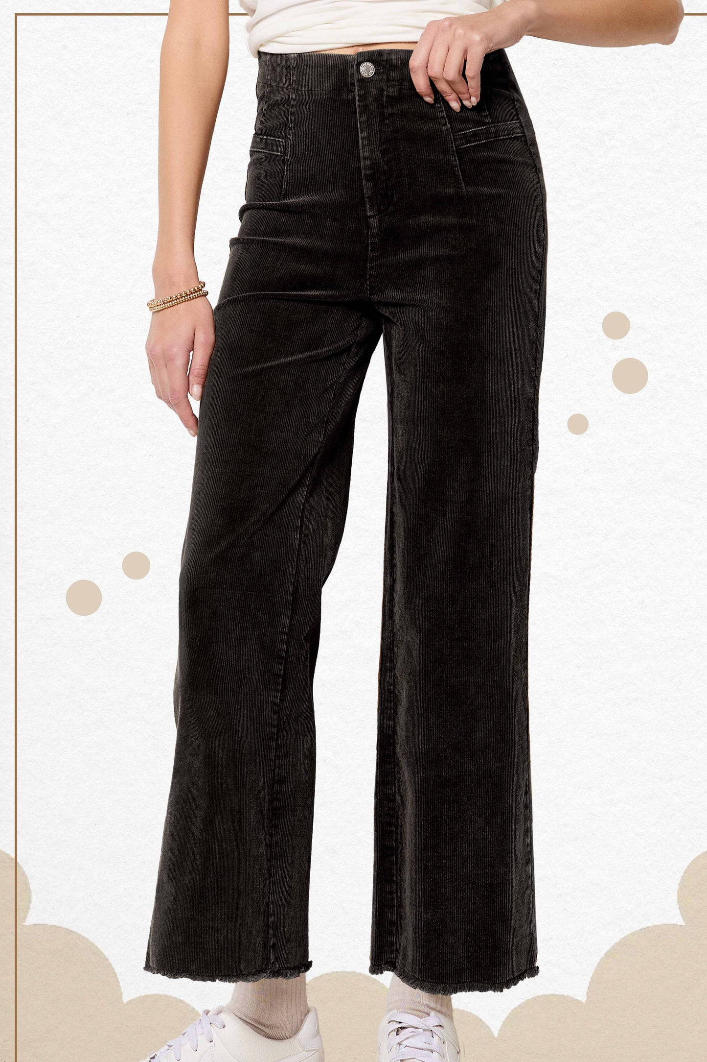 MCP4220-Mineral Washed High Waisted Wide Leg Corduroy Pants