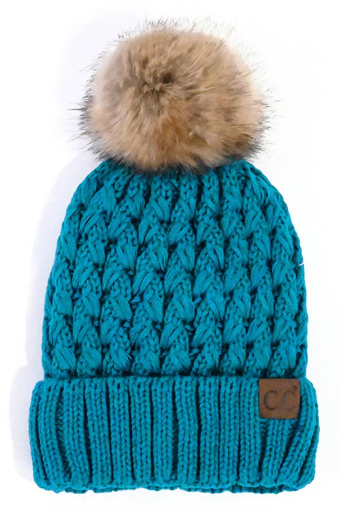 C.C Lattice Crossover Stitch Beanie Winter Hat