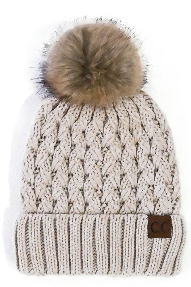 C.C Lattice Crossover Stitch Beanie Winter Hat