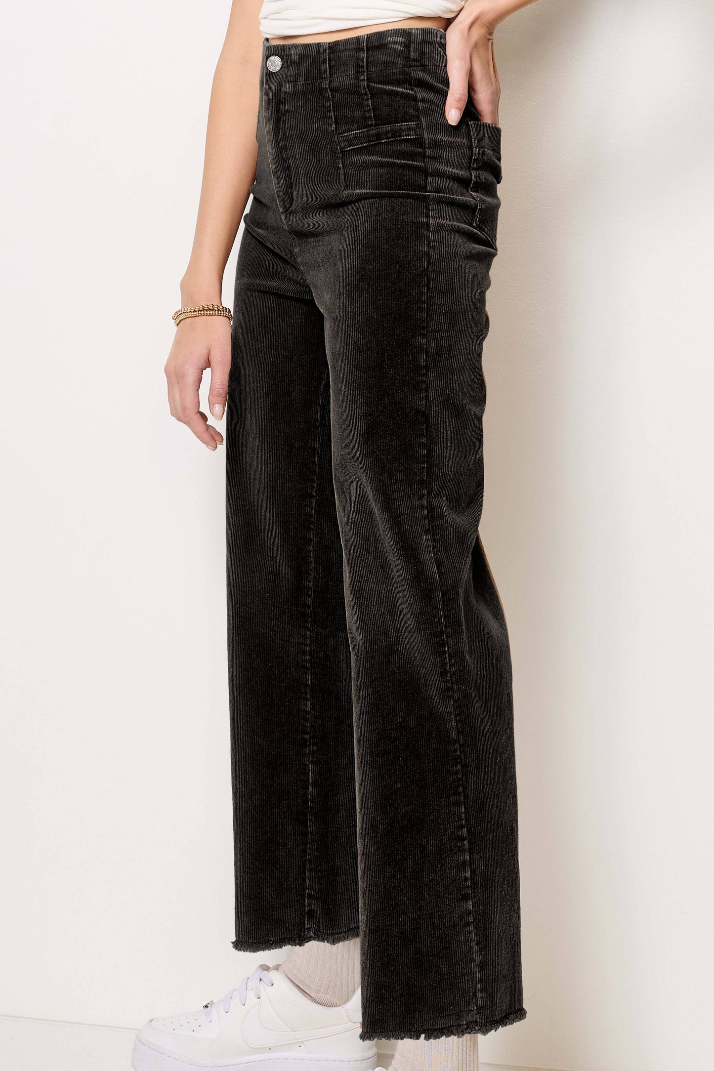 MCP4220-Mineral Washed High Waisted Wide Leg Corduroy Pants