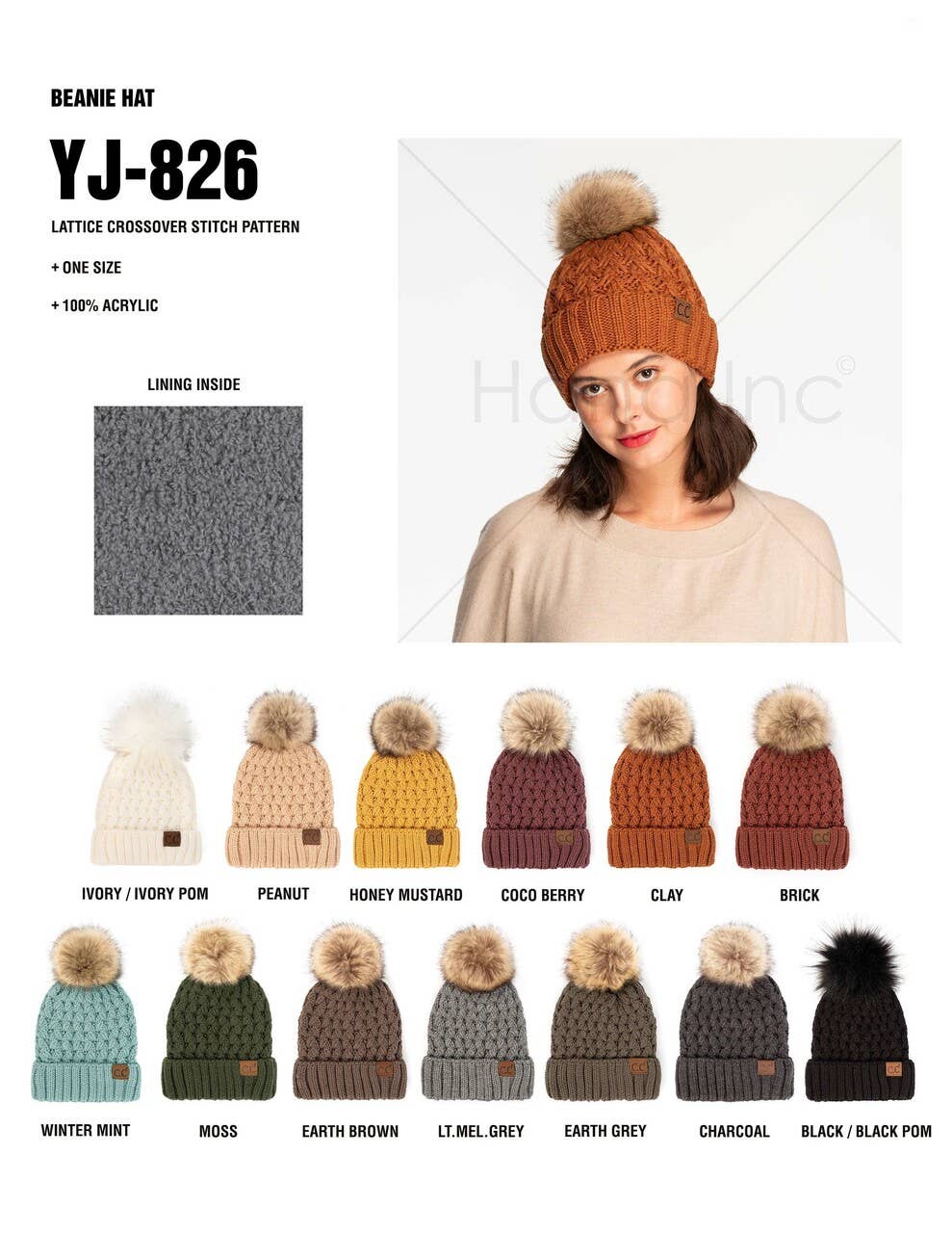C.C Lattice Crossover Stitch Beanie Winter Hat