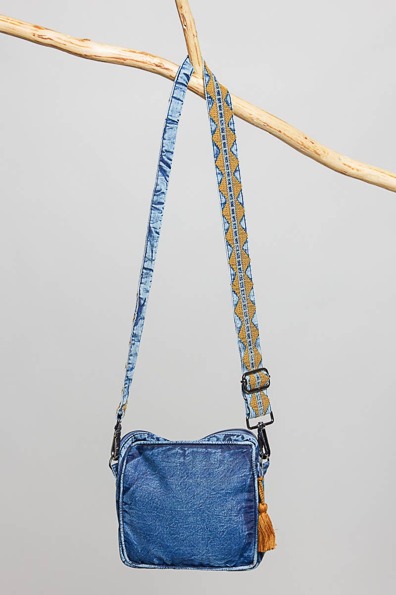 Pol Clothing - Boheme Denim Mini Crossbody Bag