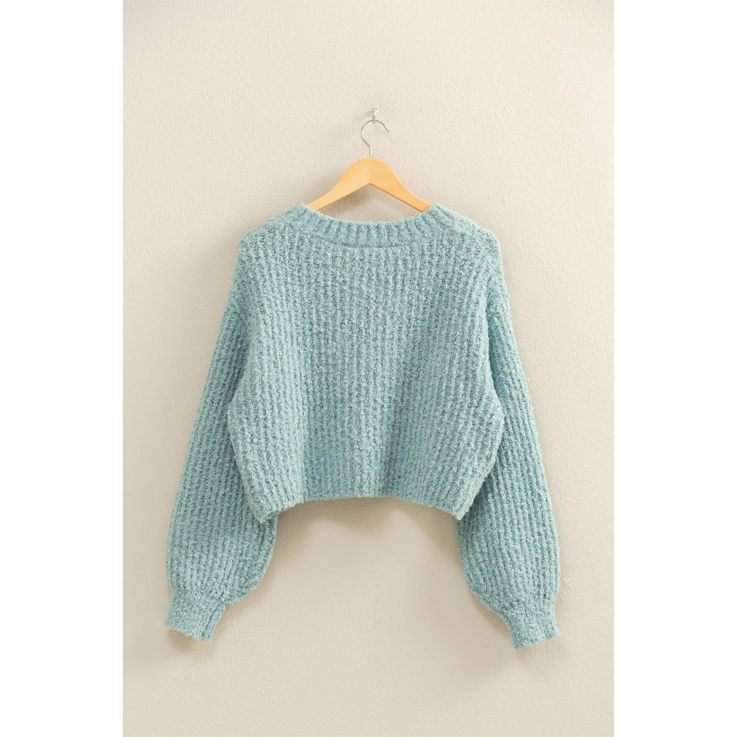 Fluffy Knit Button-Up Cardigan Sweater