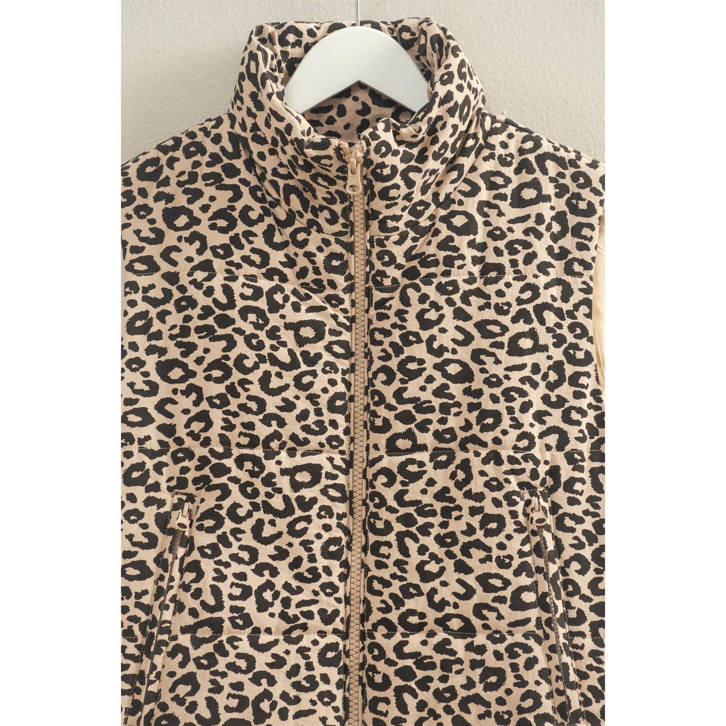 Leopard Print Puffer Vest