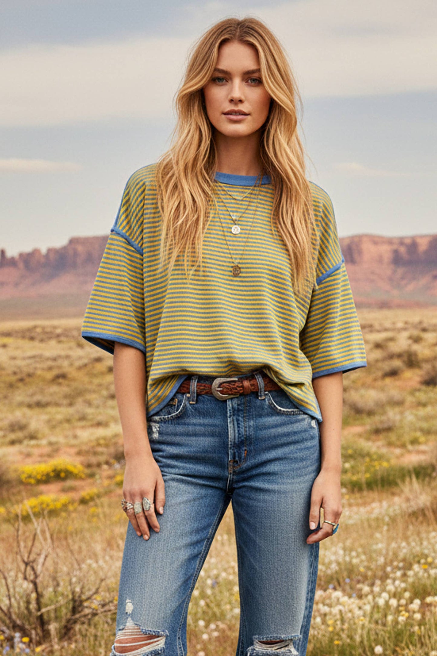 Striped Oversized Knit Top