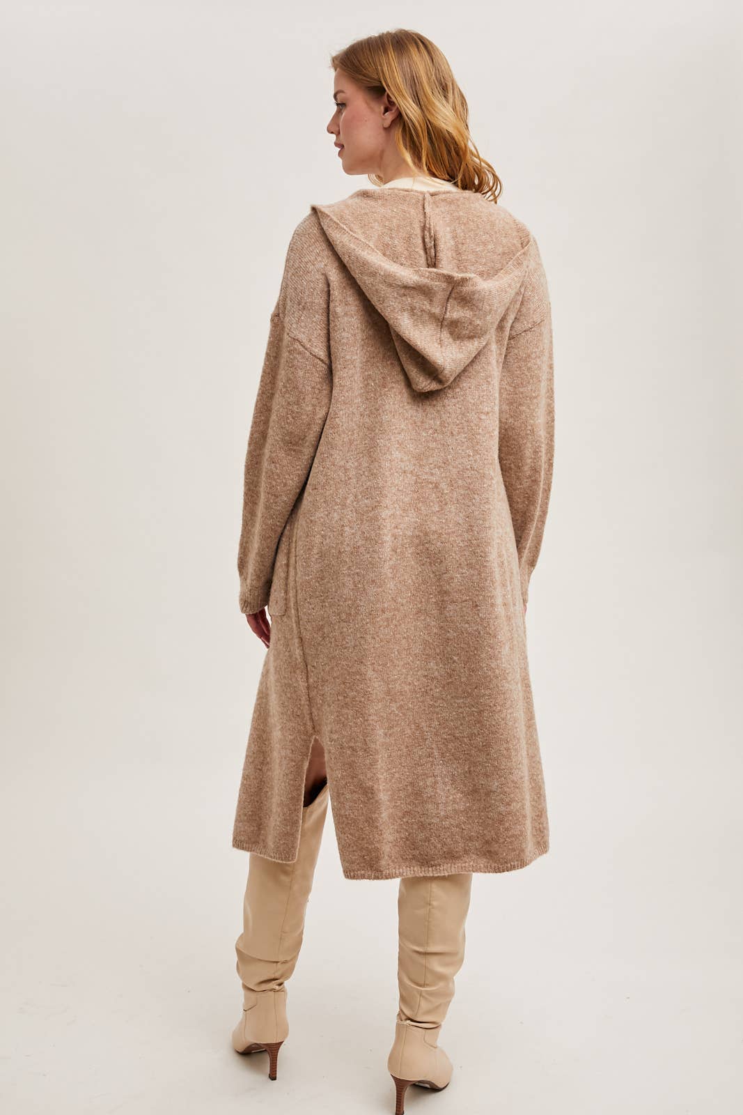 LONGLINE HOODIE OPEN FRONT CARDIGAN