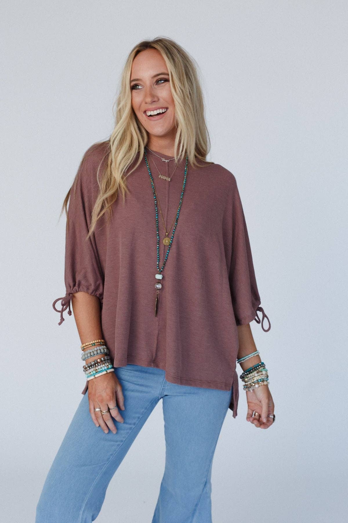 Little Lark Puff Sleeve Tee - Mulberry