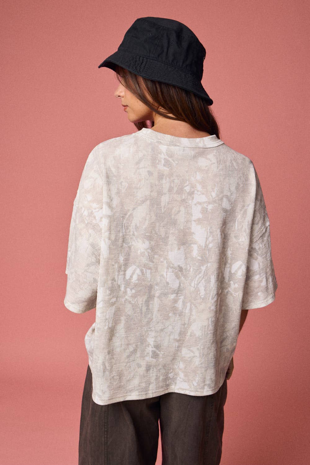PT51002-NATURE CAMO RIBBED LOOSE FIT SHIRT