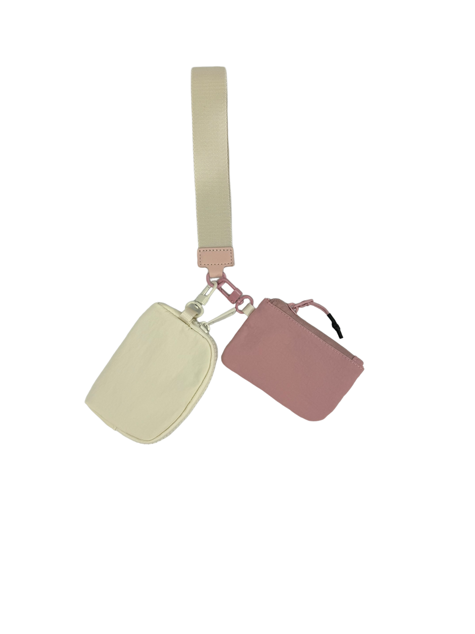 Girlie Girl Originals - LL-4320 Wristlet Key Chain Double Pouch Cream/Mauve