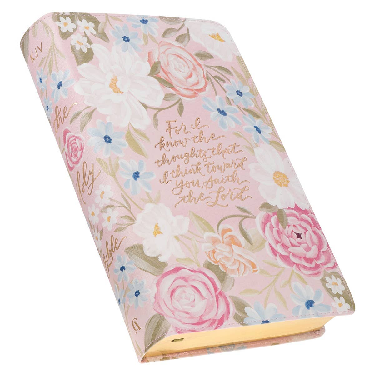Christian Art Gifts - KJV Bible Giant Print Standard-size Faux Leather FloralPrint