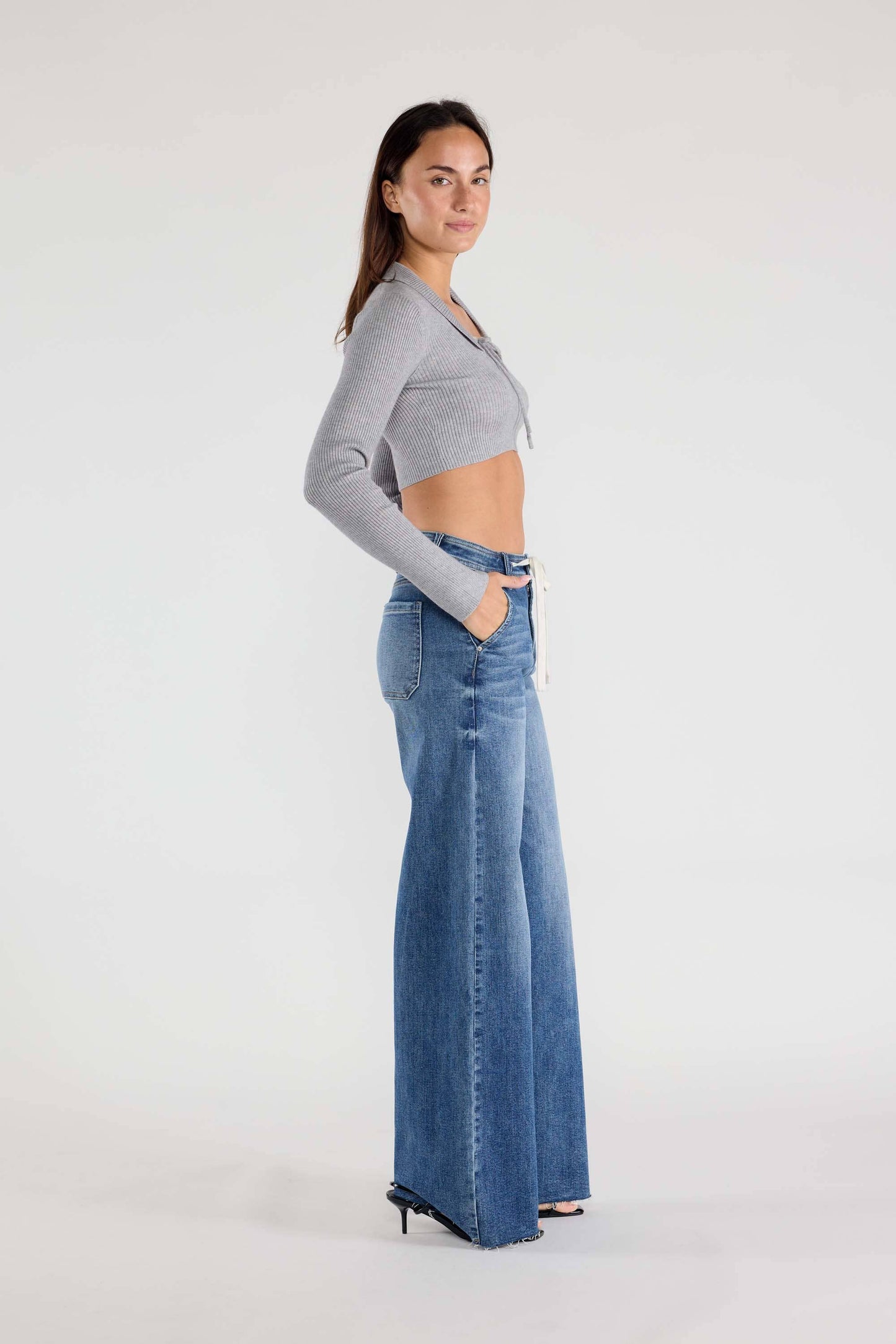 OPEN PACK Relaxed Wide Jeans Waist String XP7004