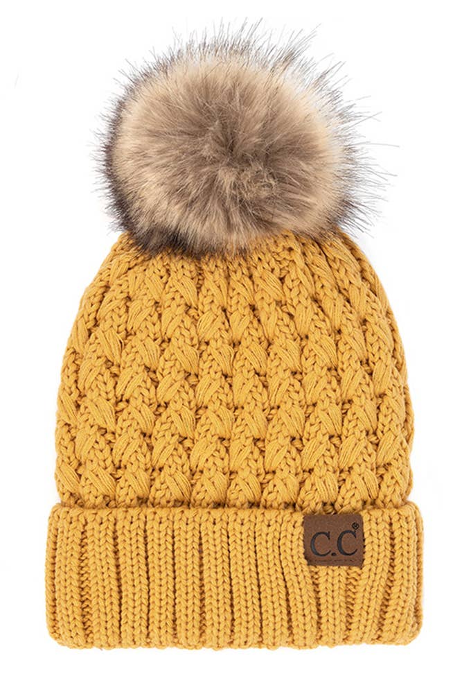 C.C Lattice Crossover Stitch Beanie Winter Hat