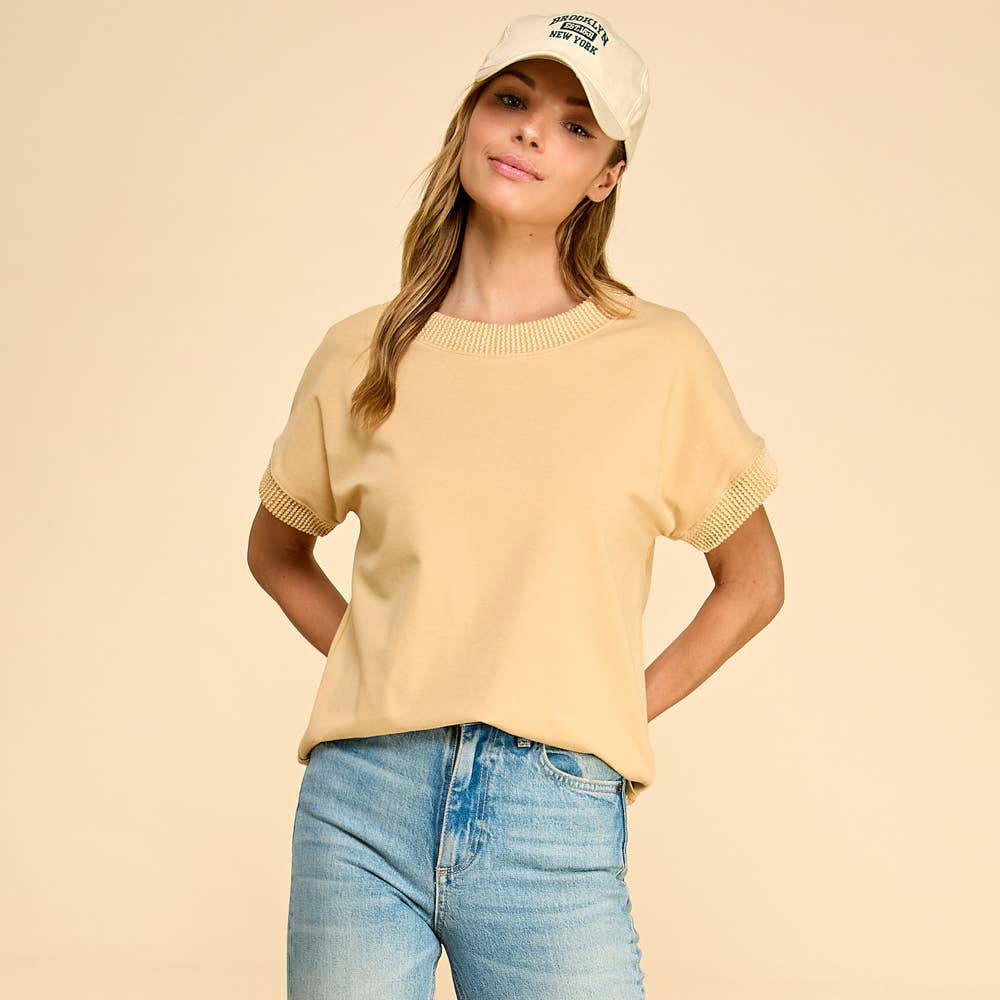 Les Amis - Rib Trim Top