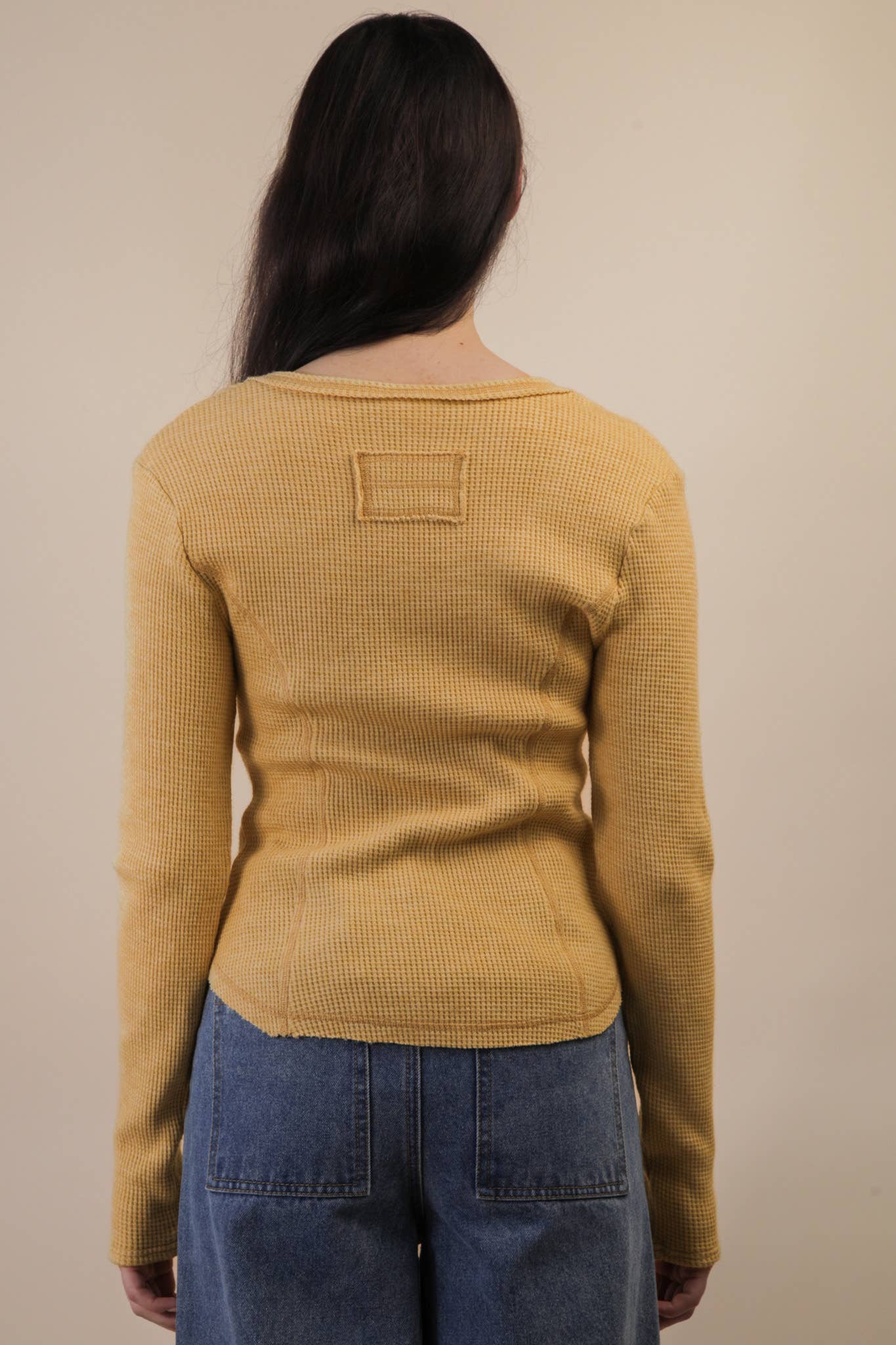 NT12243-Button Down Fitted Knit Casual Top