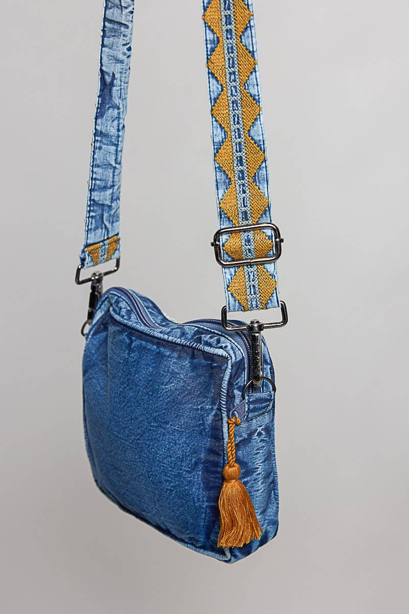 Pol Clothing - Boheme Denim Mini Crossbody Bag