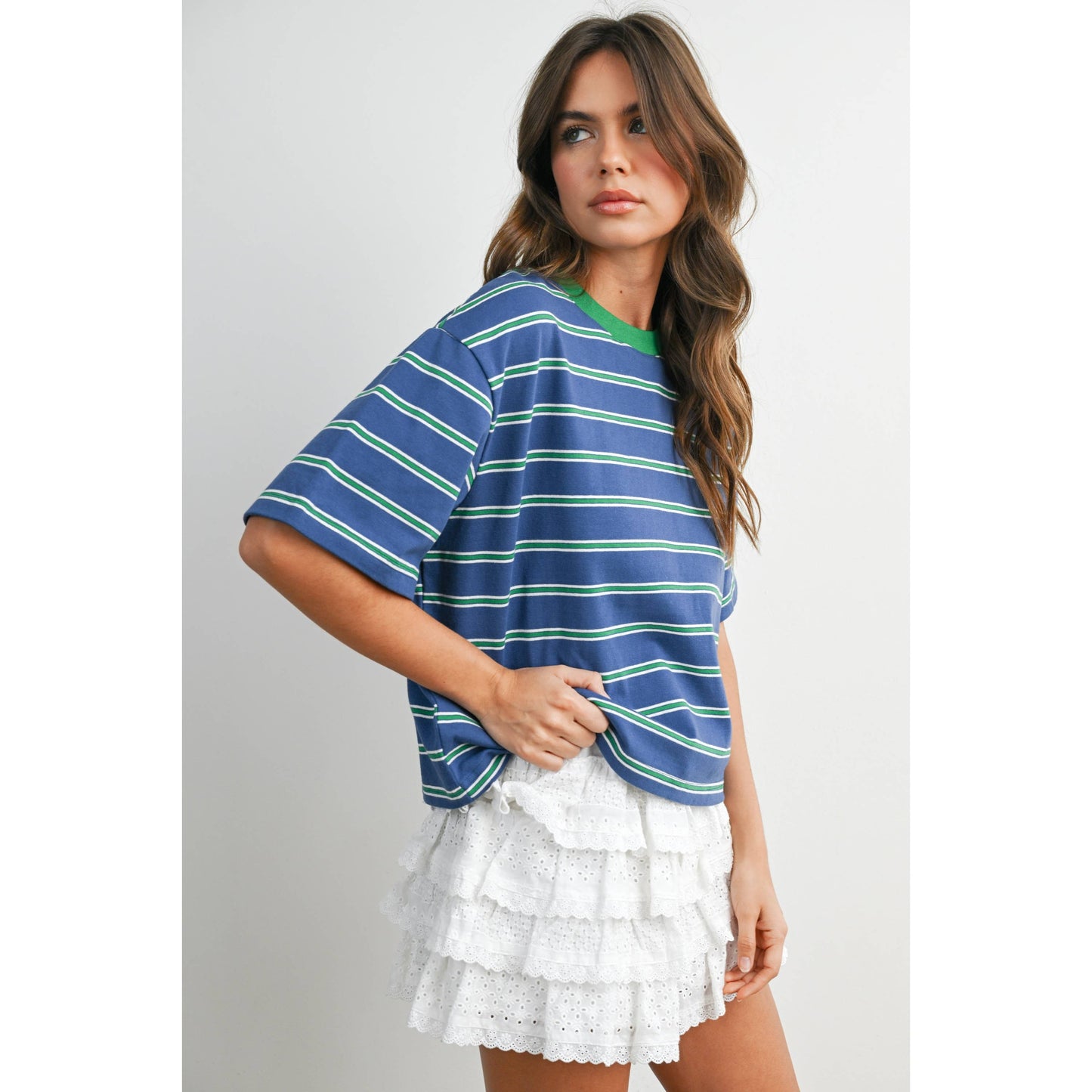 Cropped T-Shirt with stripes