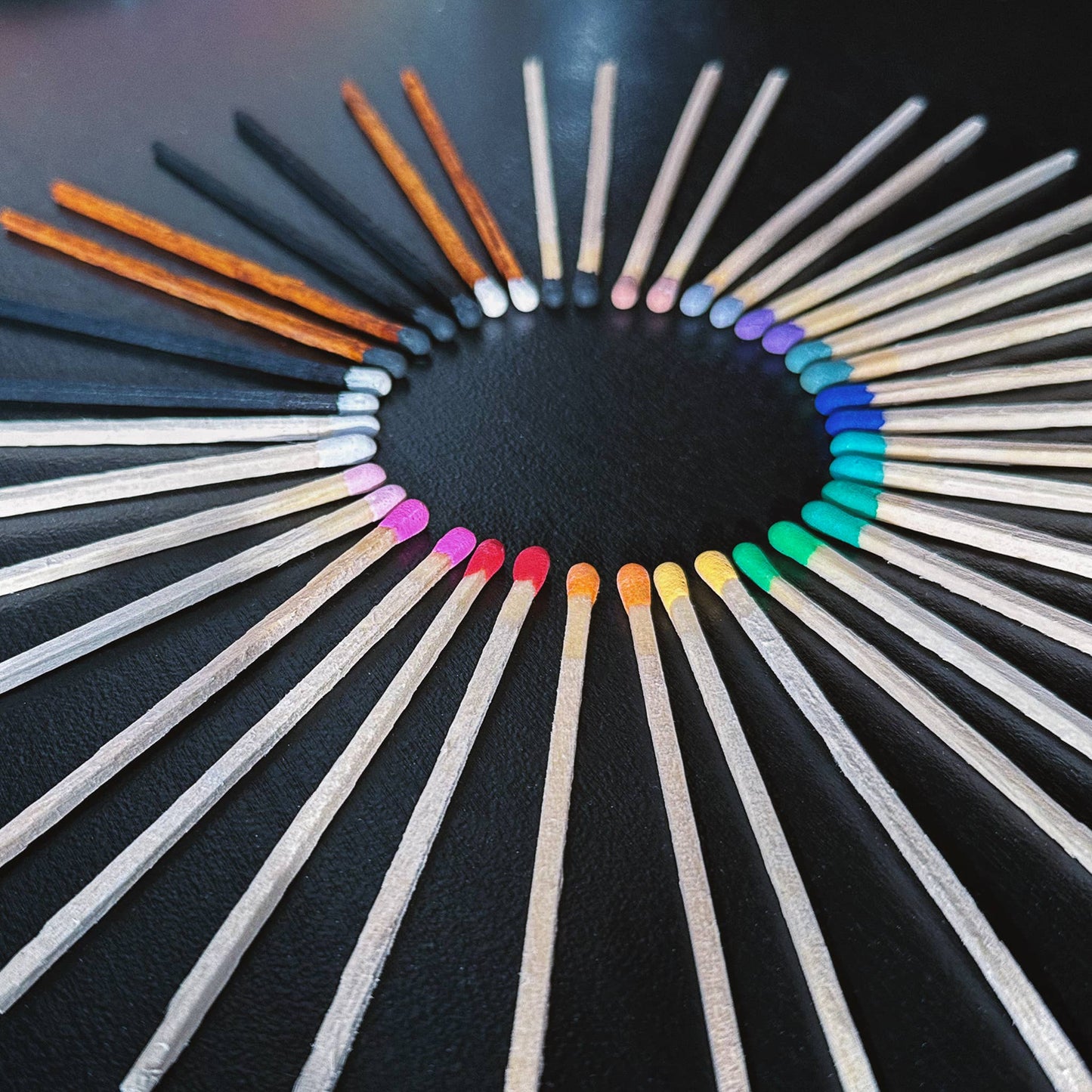 2" Matches in Cork Top Jar - Rainbow / Confetti