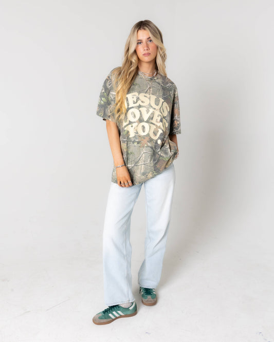 Jesus Loves You Company - LMTD || Heavyweight Camo Tee || Oversized {Ready To Ship}