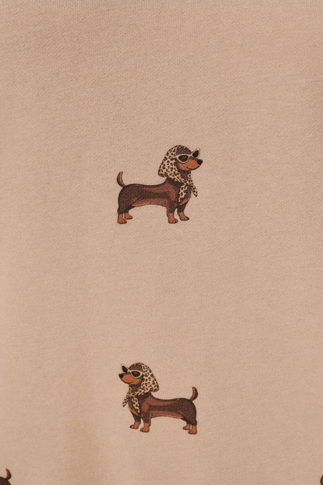 ROUND NECK LONG SLEEVE WEENIE ALL OVER PRINT SWEATSHIRT